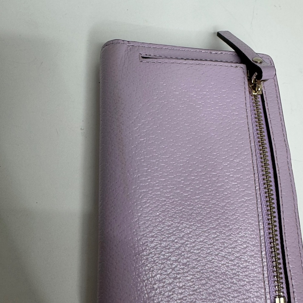 Kate Spade New York Lavender Purple Pebbled Leather Bifold Wallet ID Window - Picture 3 of 10
